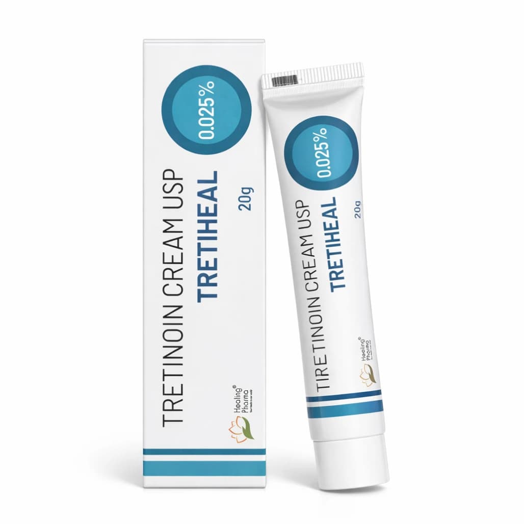 Tretinoin Cream 0.025%, Tretiheal 20g & Tretin 30g for Dark Spots
