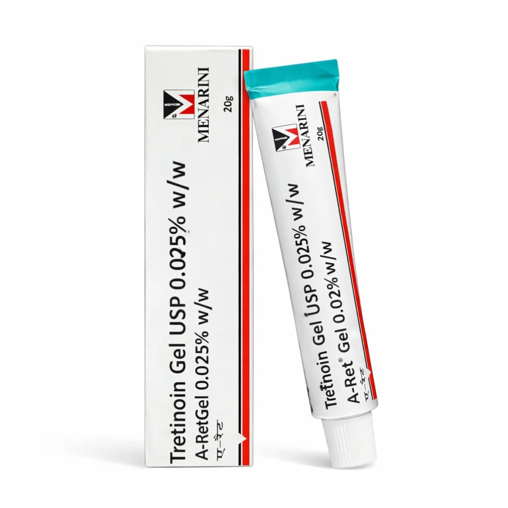 A-Ret Tretinoin Gel USP 0.025% w/w 20g for Acne and Clogged Pores